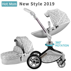 Exclusive Luxurious Baby Stroller 3 in 1 carriage with Bassinet 360° Rotation Function