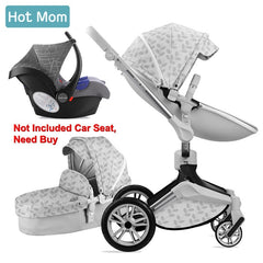 Exclusive Luxurious Baby Stroller 3 in 1 carriage with Bassinet 360° Rotation Function