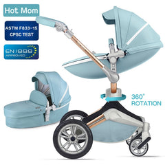 Exclusive Luxurious Baby Stroller 3 in 1 carriage with Bassinet 360° Rotation Function