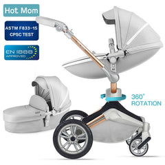 Exclusive Luxurious Baby Stroller 3 in 1 carriage with Bassinet 360° Rotation Function