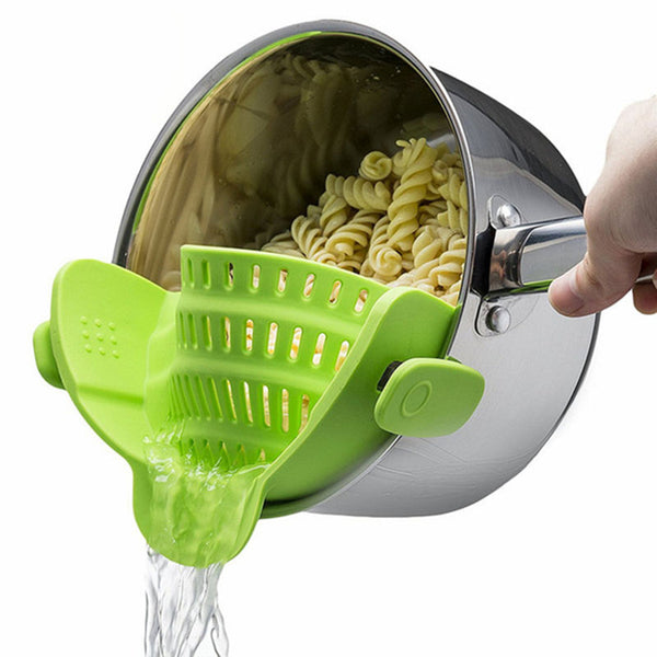 Silicone Pot Pan Bowl Funnel Strainer Kitchen Baking