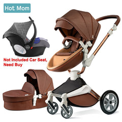 Exclusive Luxurious Baby Stroller 3 in 1 carriage with Bassinet 360° Rotation Function