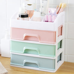 3-Drawer Plastic Vanity, Compact Storage Organization