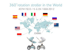 Exclusive Luxurious Baby Stroller 3 in 1 carriage with Bassinet 360° Rotation Function