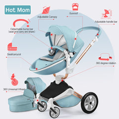 Exclusive Luxurious Baby Stroller 3 in 1 carriage with Bassinet 360° Rotation Function